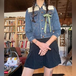 Vintage Y2K Gap Pony Hair Denim Jacket